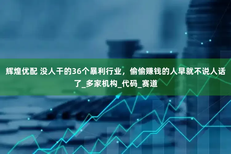 辉煌优配 没人干的36个暴利行业，偷偷赚钱的人早就不说人话了_多家机构_代码_赛道