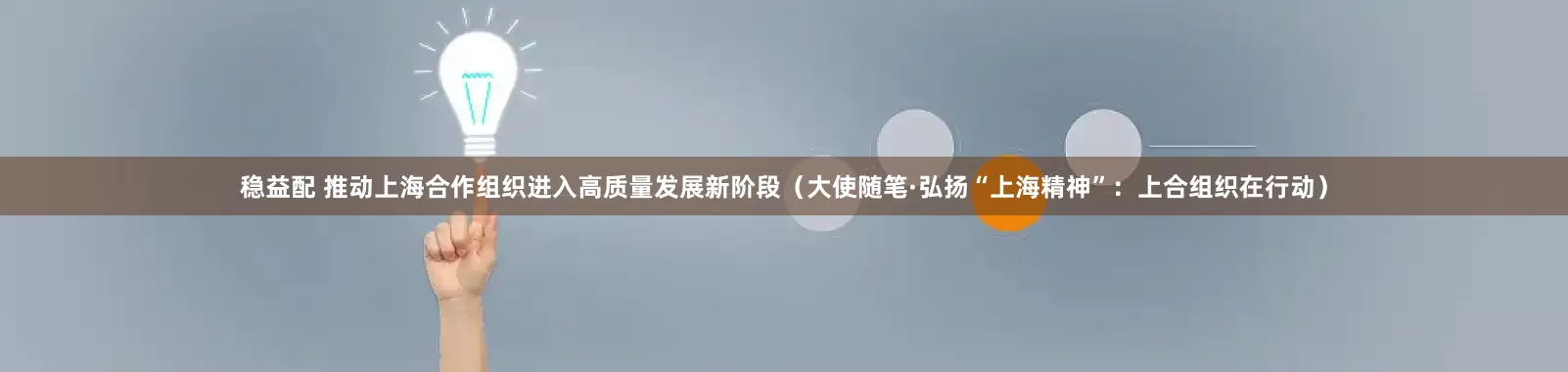 稳益配 推动上海合作组织进入高质量发展新阶段（大使随笔·弘扬“上海精神”：上合组织在行动）
